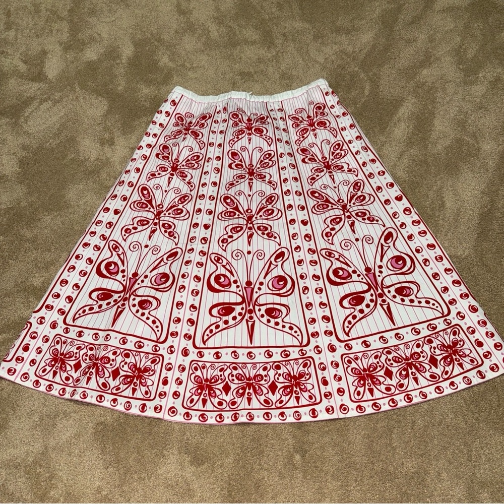 Vintage Bob Mackie Wearable Art Red & Pink Skirt- Large